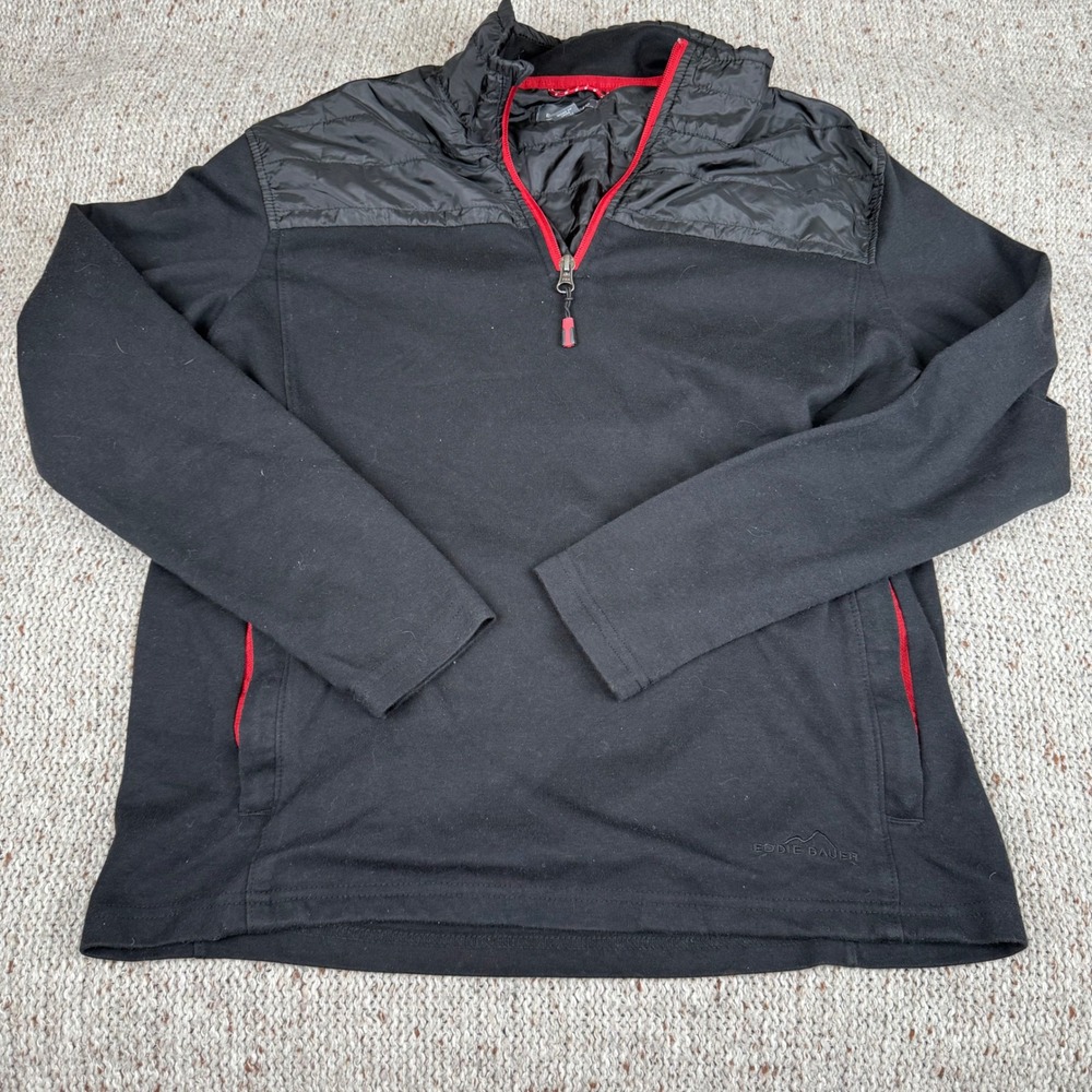 Eddie Bauer Black and Red Men's Sweatshirt